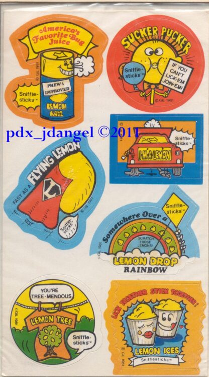 Gordy International Matte Sniff Sticker Sheet:  Lemon