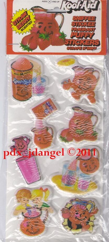 Kool Aid Puffy Sniff Sticker Sheet: Strawberry