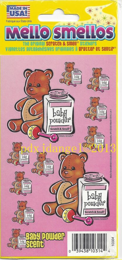 Mello Smello Sniff Sticker Sheet: Baby Powder (Pink)