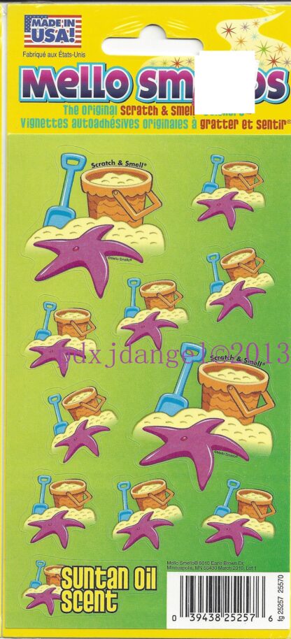 Mello Smello Sniff Sticker Sheet: Suntan Oil