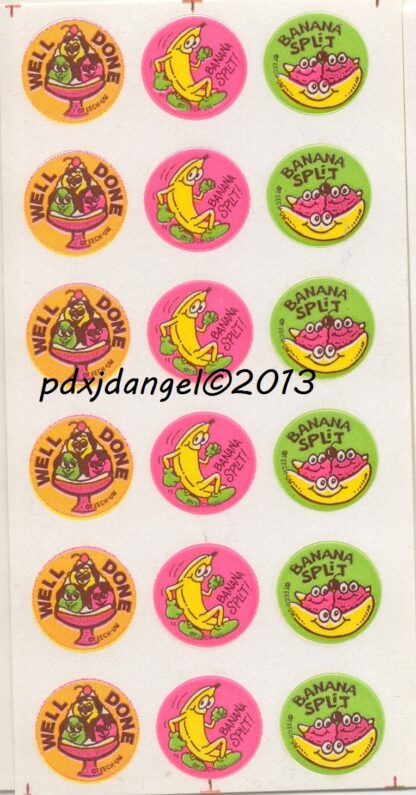 Teech-Um Glossy Sniff Sticker Sheet:  Banana Split