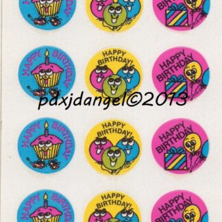 Teech-Um Glossy Sniff Sticker Sheet:  Birthday