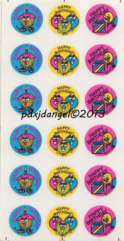 Teech-Um Glossy Sniff Sticker Sheet:  Birthday