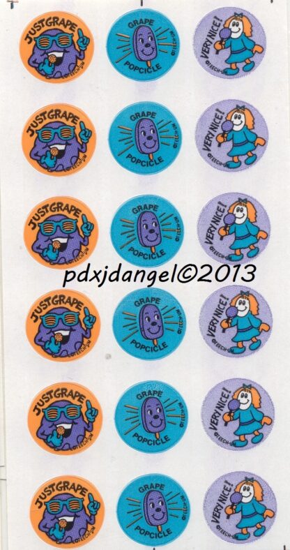 Teech-Um Glossy Sniff Sticker Sheet:  Grape