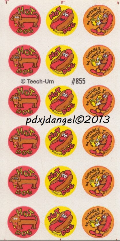 Teech-Um Glossy Sniff Sticker Sheet:  Hot Dog