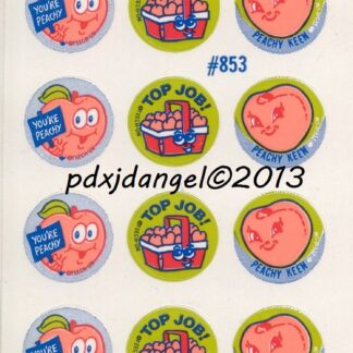 Teech-Um Glossy Sniff Sticker Sheet:  Peach
