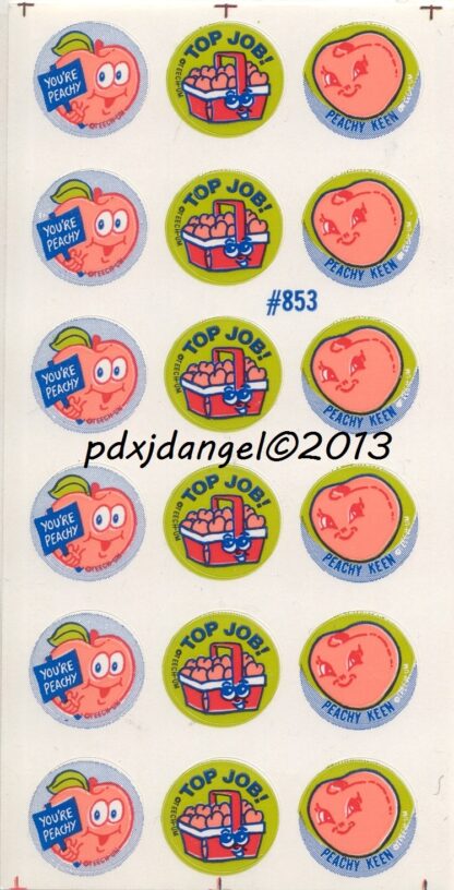 Teech-Um Glossy Sniff Sticker Sheet:  Peach