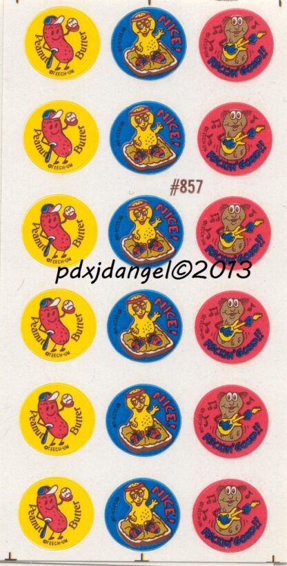 Teech-Um Glossy Sniff Sticker Sheet:  Peanut