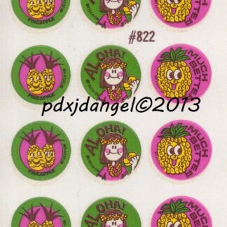 Teech-Um Glossy Sniff Sticker Sheet:  Pineapple