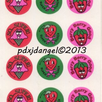 Teech-Um Glossy Sniff Sticker Sheet:  Strawberry