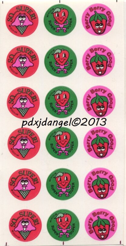 Teech-Um Glossy Sniff Sticker Sheet:  Strawberry