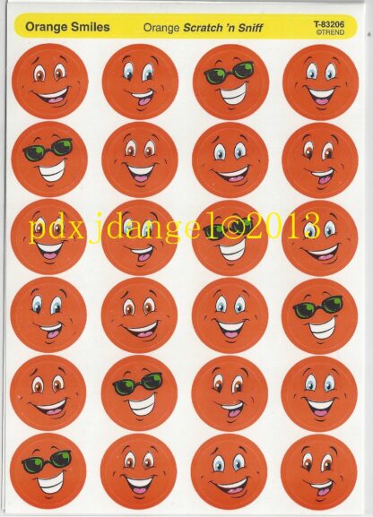 Trend Glossy Sniff Sticker Sheet-Smiley Face (Orange)