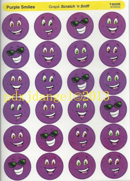 Trend Glossy Sniff Sticker Sheet-Smiley Face (Grape)