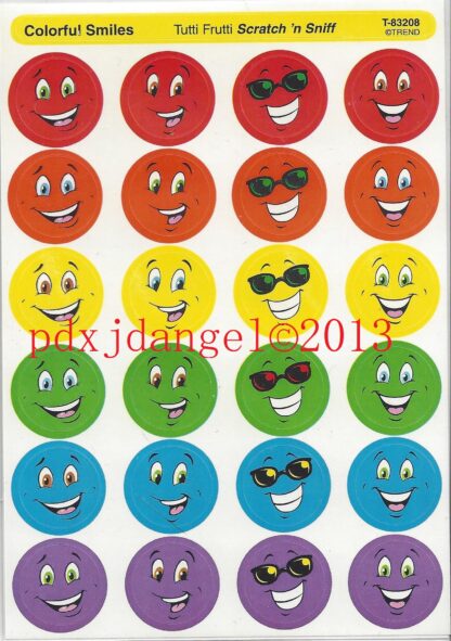 Trend Glossy Sniff Sticker Sheet-Smiley Face (Tutti Frutti)