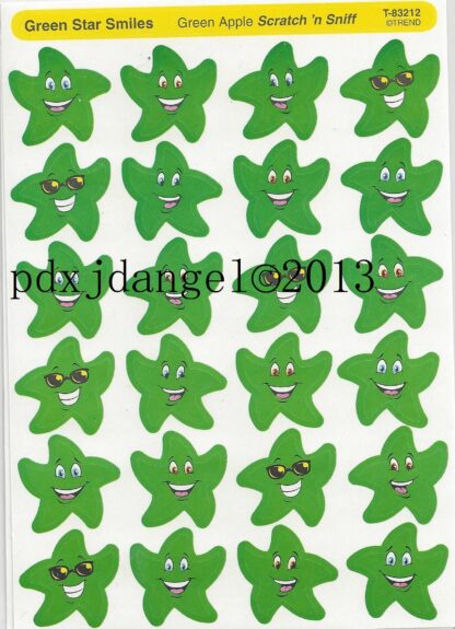 Trend Glossy Sniff Sticker Sheet-Stars (Green Apple)