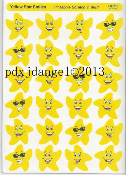 Trend Glossy Sniff Sticker Sheet-Stars (Pineapple)