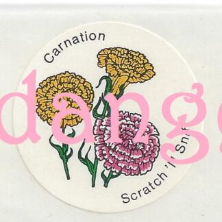 Vintage CTP Glossy Sniff Sticker Strip: Carnation Flowers