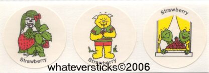 Vintage CTP Matte Sniff Sticker Strip: Creatures Strawberry