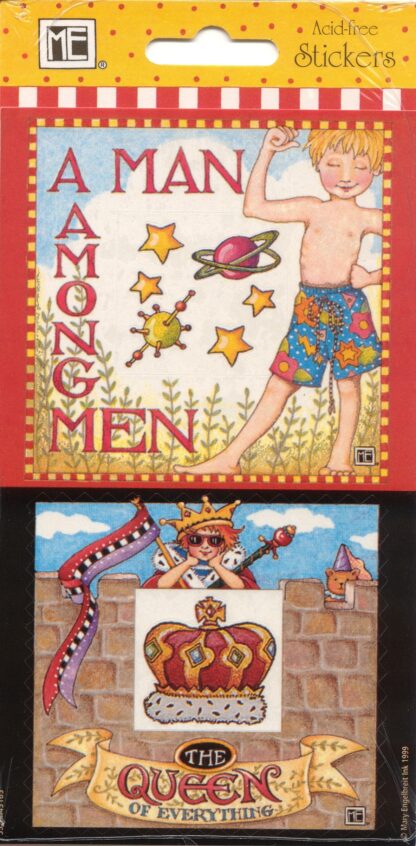 Vintage Stickers, Mint in Package: Kids Prince Queen Mary Engelbreit