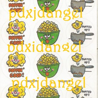 Vintage Paper Art Sniff Sticker Sheet-Popcorn