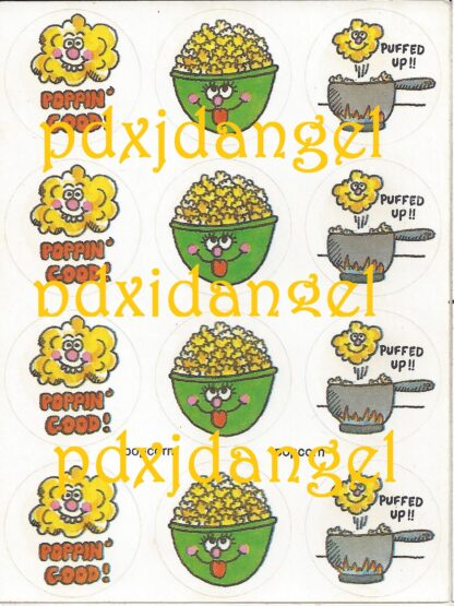 Vintage Paper Art Sniff Sticker Sheet-Popcorn