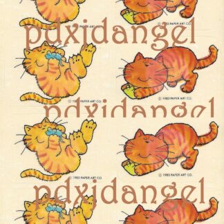 Vintage Paper Art Sniff Sticker Sheet-Cat