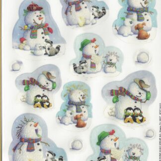 Sticker Sheet: Glitter Snowmen