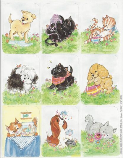 Sticker Sheet: Puppies Kittens