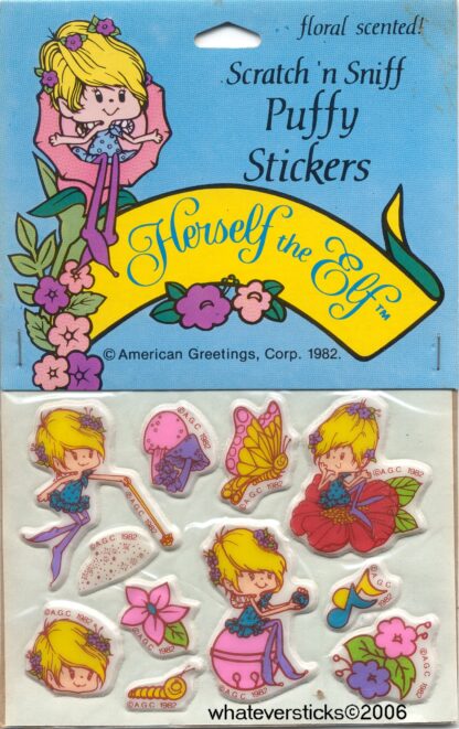 Vintage Herself the Elf Sniff Sticker Sheet MIP:  Floral