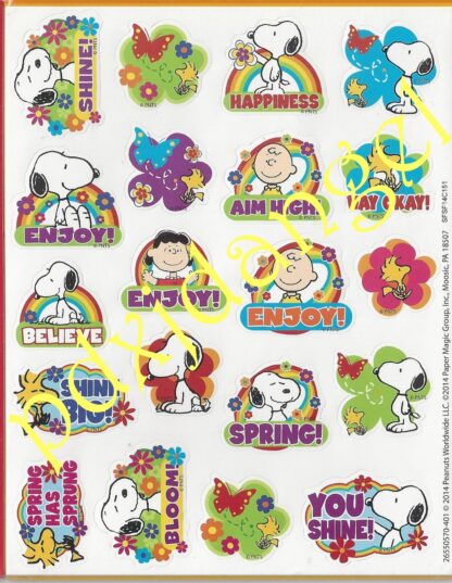 Sticker Sheet: Peanuts Snoopy Flowers