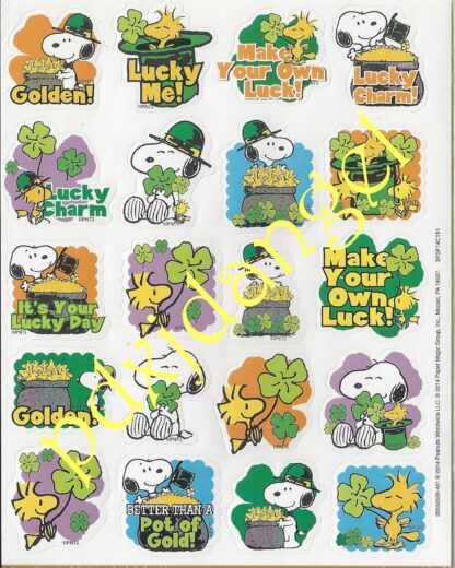 Sticker Sheet: Peanuts Snoopy St. Patricks Day Shamrock