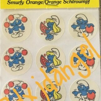 Smurf Matte Sniff Sticker Sheet MIP-Orange Rare Canada