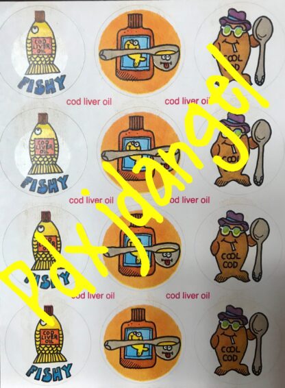 Vintage Paper Art Sniff Sticker Sheet-Cod Liver Oil