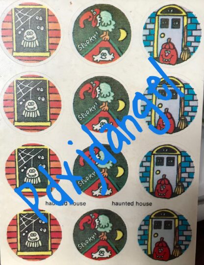 Vintage Paper Art Sniff Sticker Sheet-Haunted House