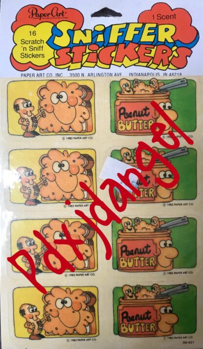 Vintage Paper Art Sniff Sticker Package:  Peanut Butter