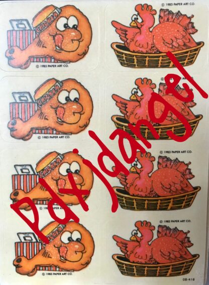 Vintage Paper Art Sniff Sticker Sheet-Chicken