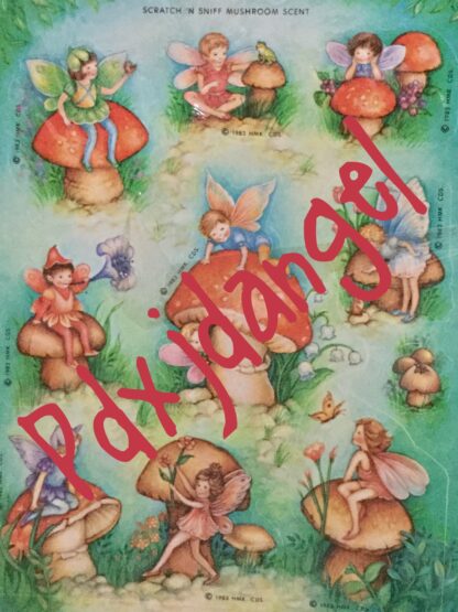 Hallmark Sniff Sticker Sheet:  Fairies Mushroom