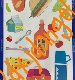 Vintage Mello Smello Sniff Sticker Sheet: Pickle Tomato Orange