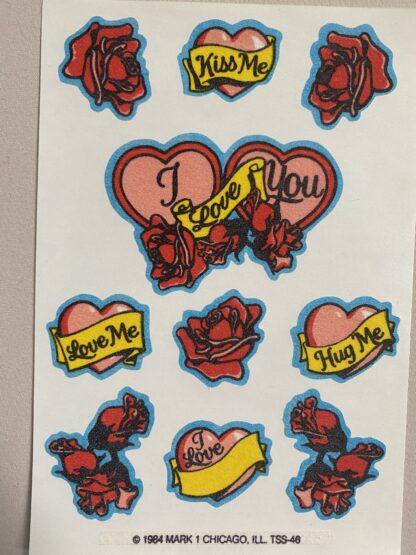 Mark 1 Matte Sniff Sticker Sheet: Love You/Roses