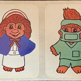 Vintage Stickers: 1 strip, 4 stickers: Trolls Healthcare