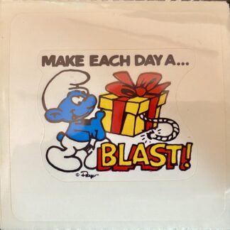 Vintage Sticker: Smurfs "Make Each Day a Blast!"
