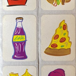 Vintage Stickers: 2 strips, 6 stickers; Fast Food