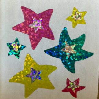 Vintage Sandylion (Logo): Prism Pastel Stars