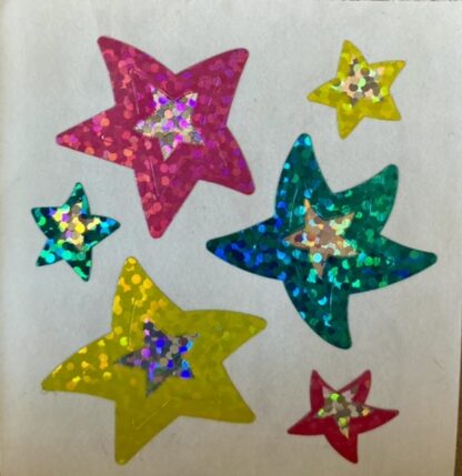 Vintage Sandylion (Logo): Prism Pastel Stars