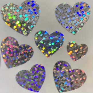 Vintage Sandylion (Logo): Prism Silver Hearts