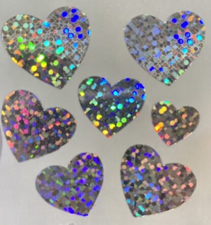 Vintage Sandylion (Logo): Prism Silver Hearts