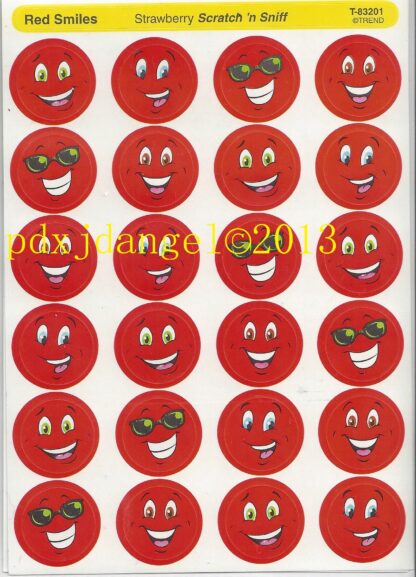 Trend Glossy Sniff Sticker Sheet-Smiley Face (Strawberry)
