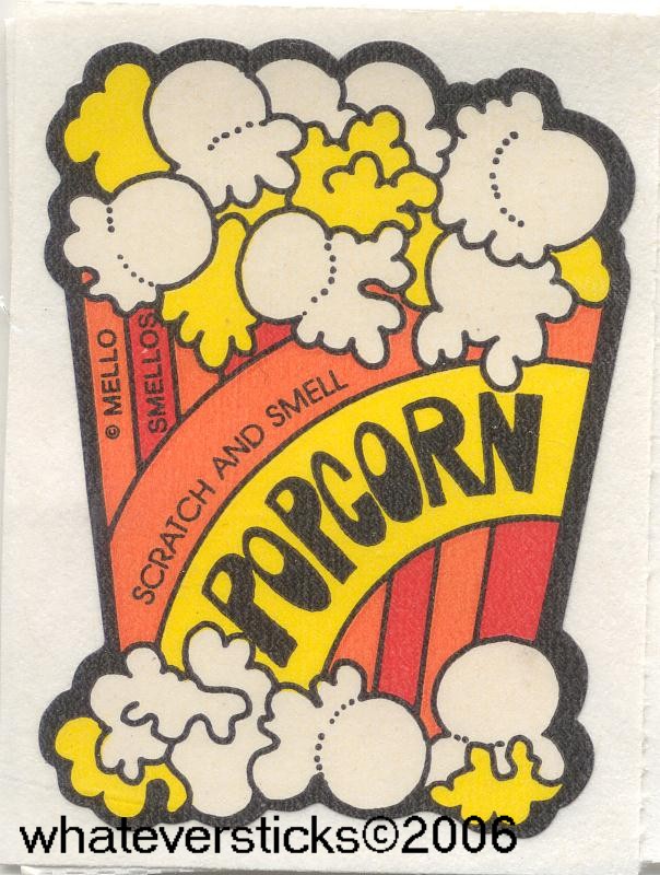Mello Smello Matte Sniff Sticker-Popcorn